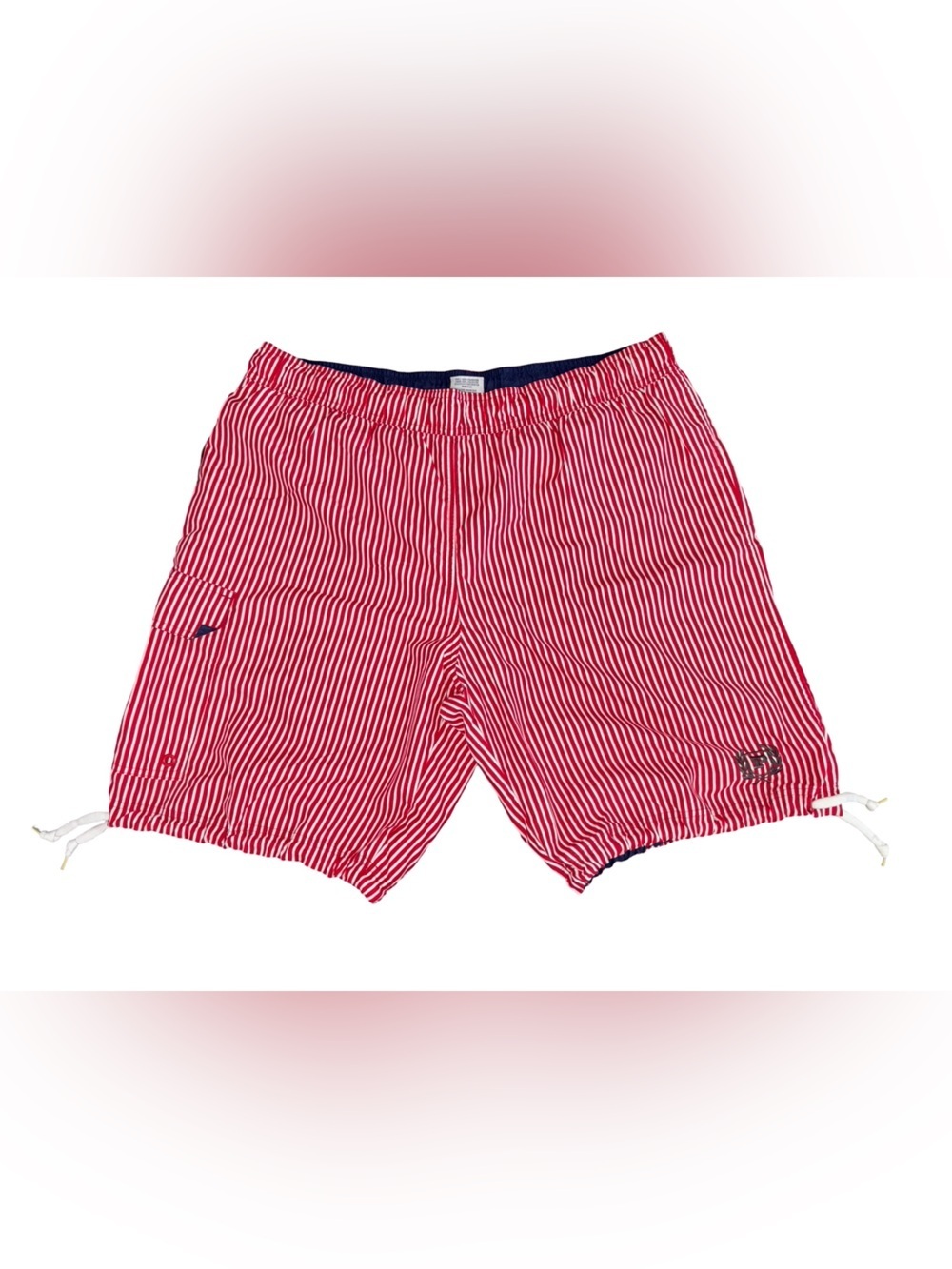 Phat Farm Red White Striped Swim Trunks Men’s XL Y2K Cargo Board Shorts